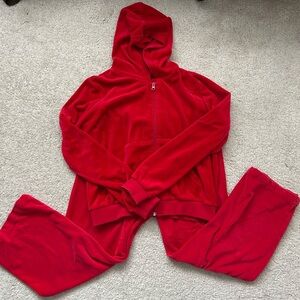 Y2K Red Velvet Tracksuit